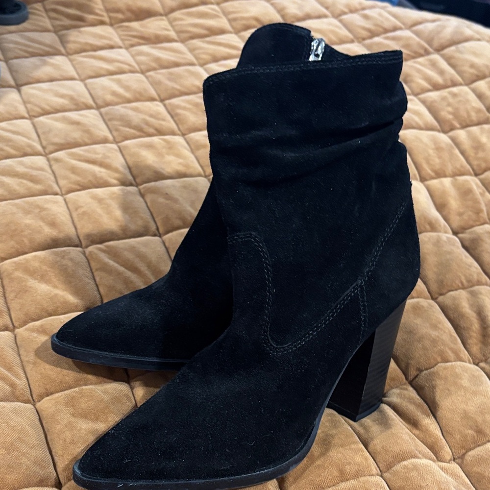 Vince Camuto Black Suede Heeled Boots
